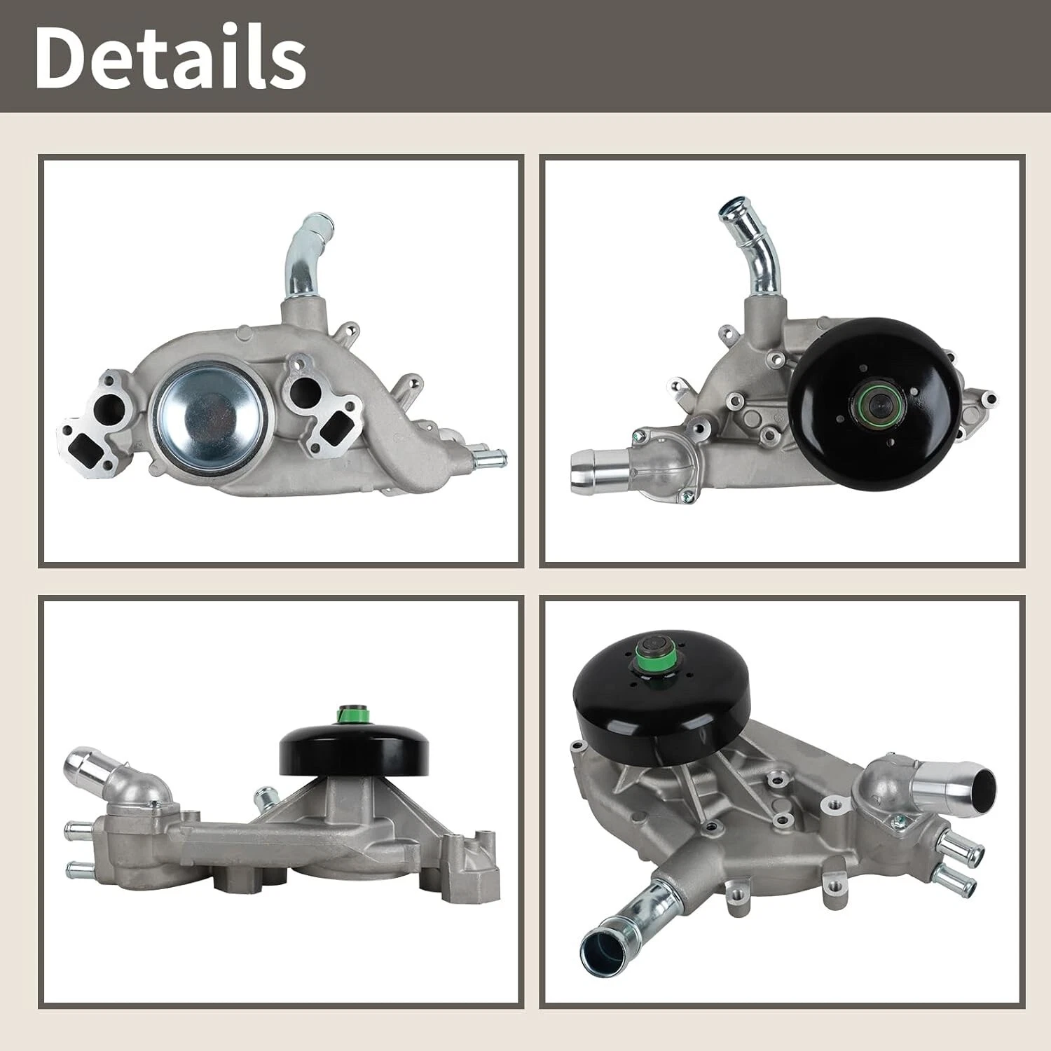 MOSTPLUS Water Pump w/Gasket Compatible with Buick Chevy Tahoe GMC Yukon 4.8L 5.3L 6.0L Replaces 130-7341 130-7320 130-7340 AW5087 - Image 6
