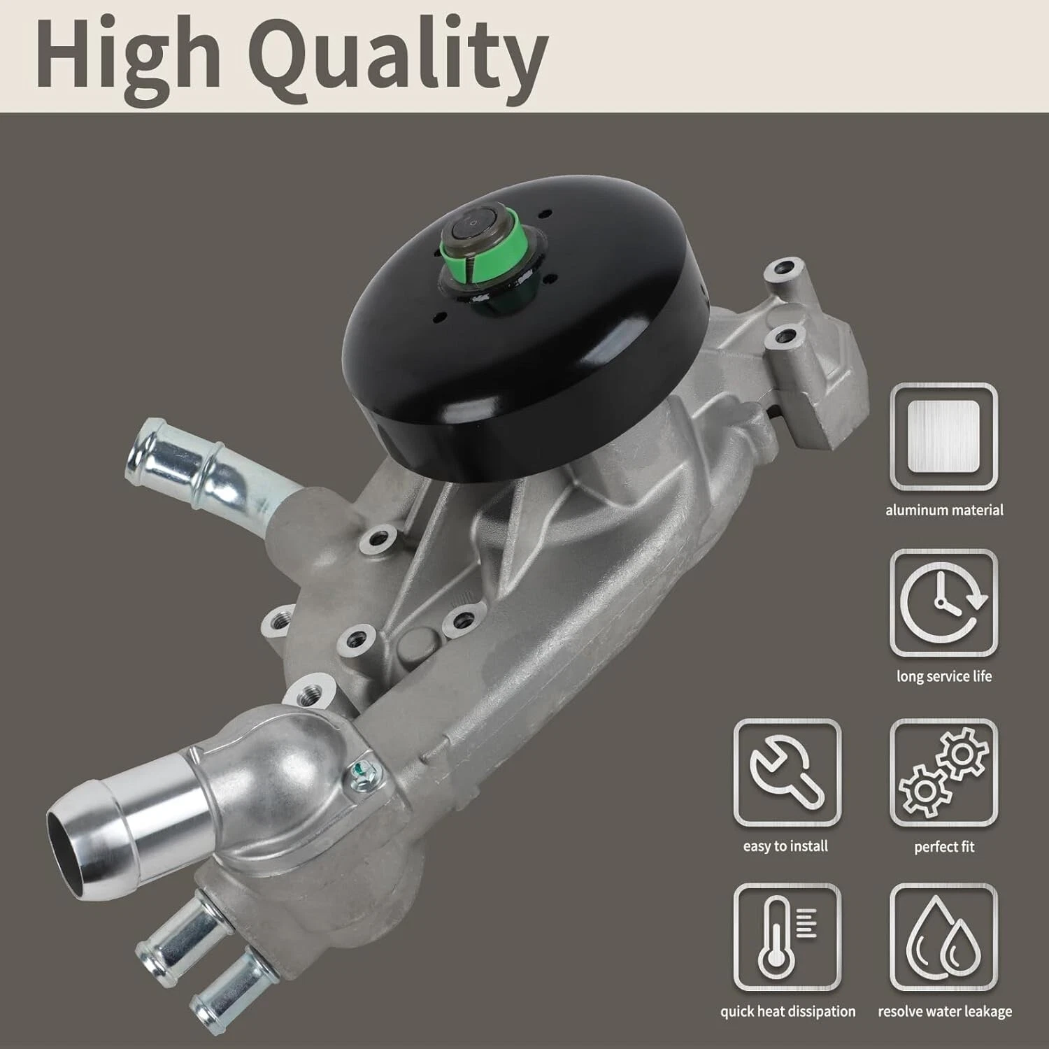 MOSTPLUS Water Pump w/Gasket Compatible with Buick Chevy Tahoe GMC Yukon 4.8L 5.3L 6.0L Replaces 130-7341 130-7320 130-7340 AW5087 - Image 2